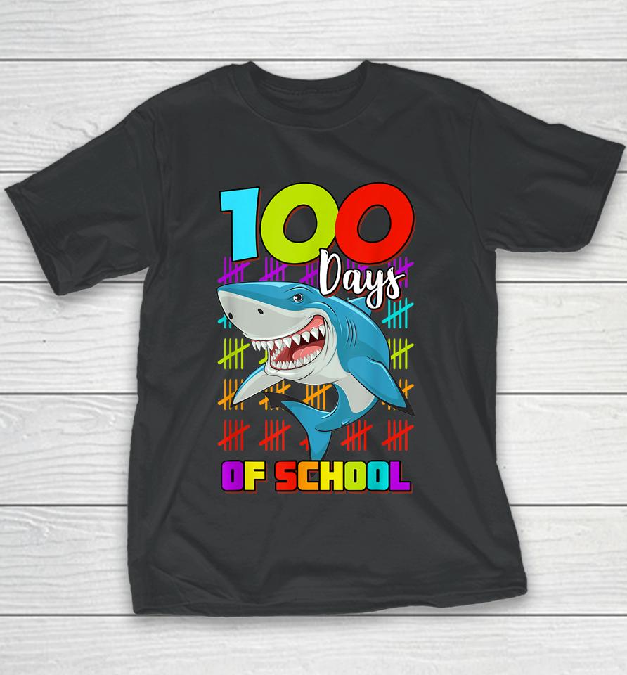 100 Days Of School Shark Youth T-Shirt