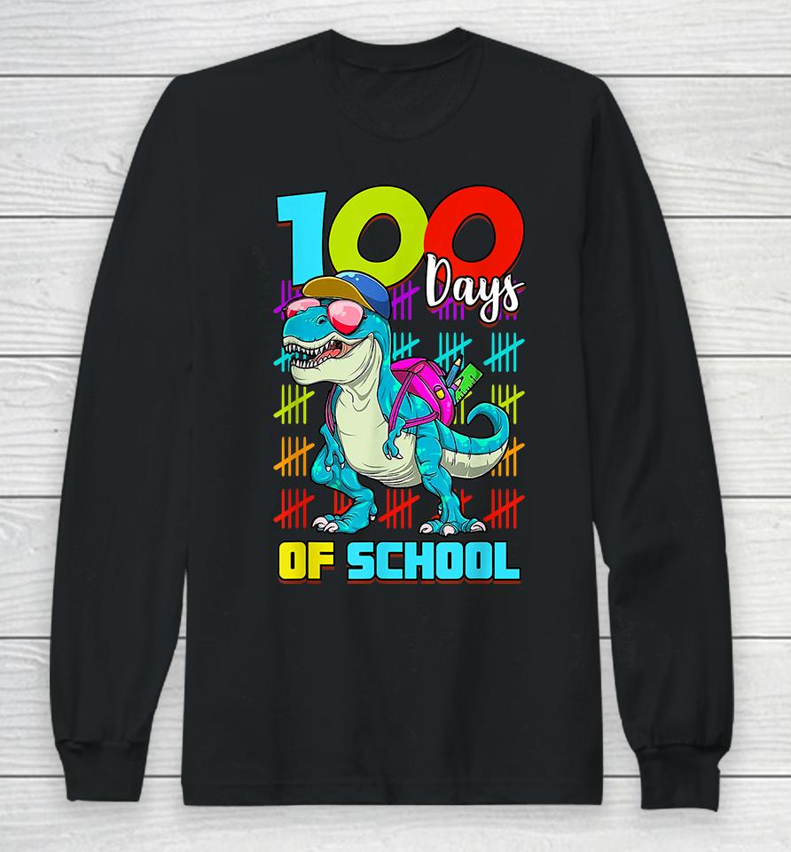 100 Days Of School T-Rex Long Sleeve T-Shirt