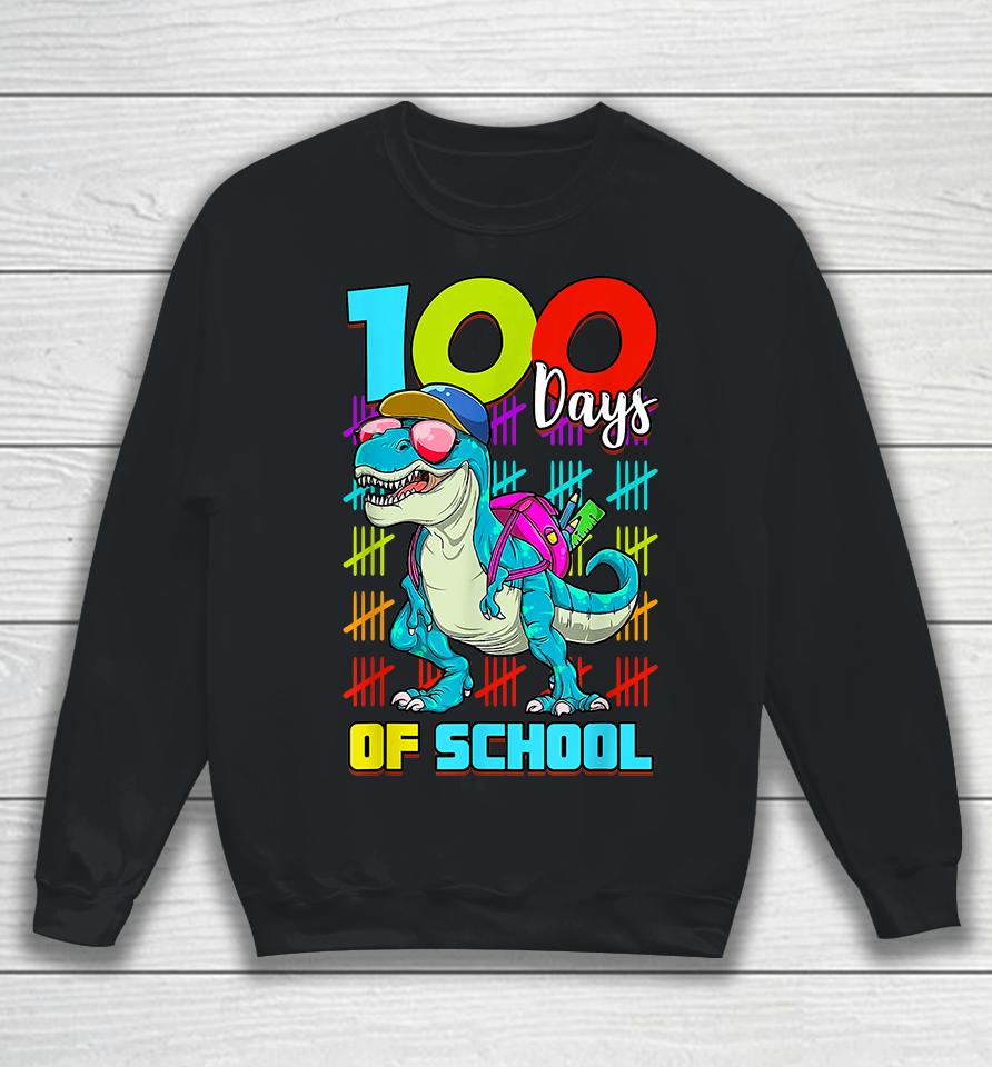 100 Days Of School T-Rex Sweatshirt