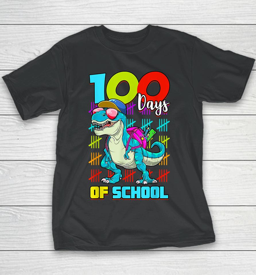 100 Days Of School T-Rex Youth T-Shirt