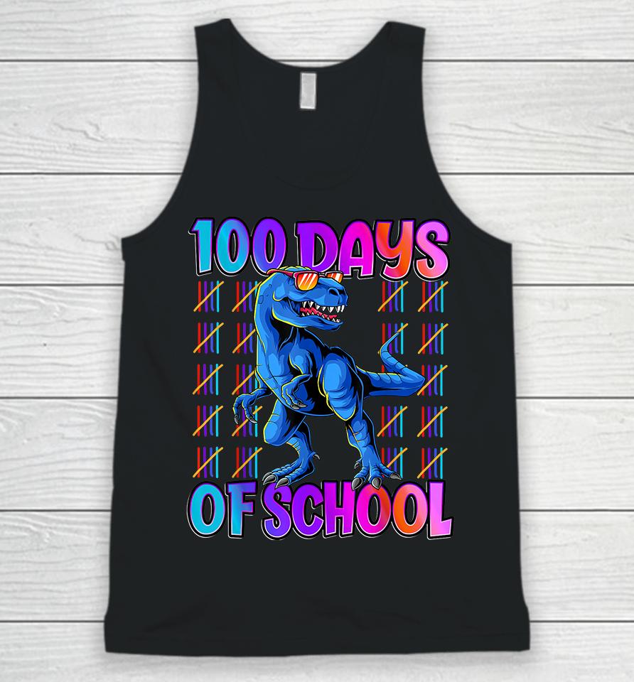 100 Days Of School T-Rex Unisex Tank Top