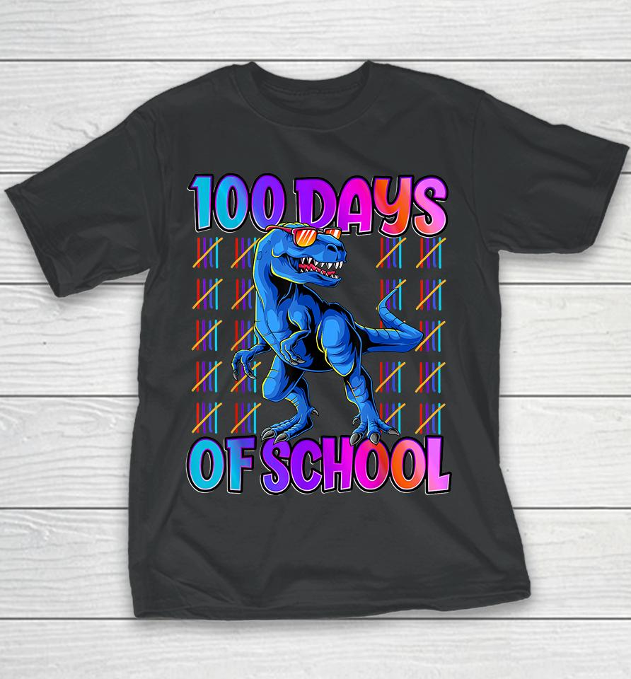 100 Days Of School T-Rex Youth T-Shirt