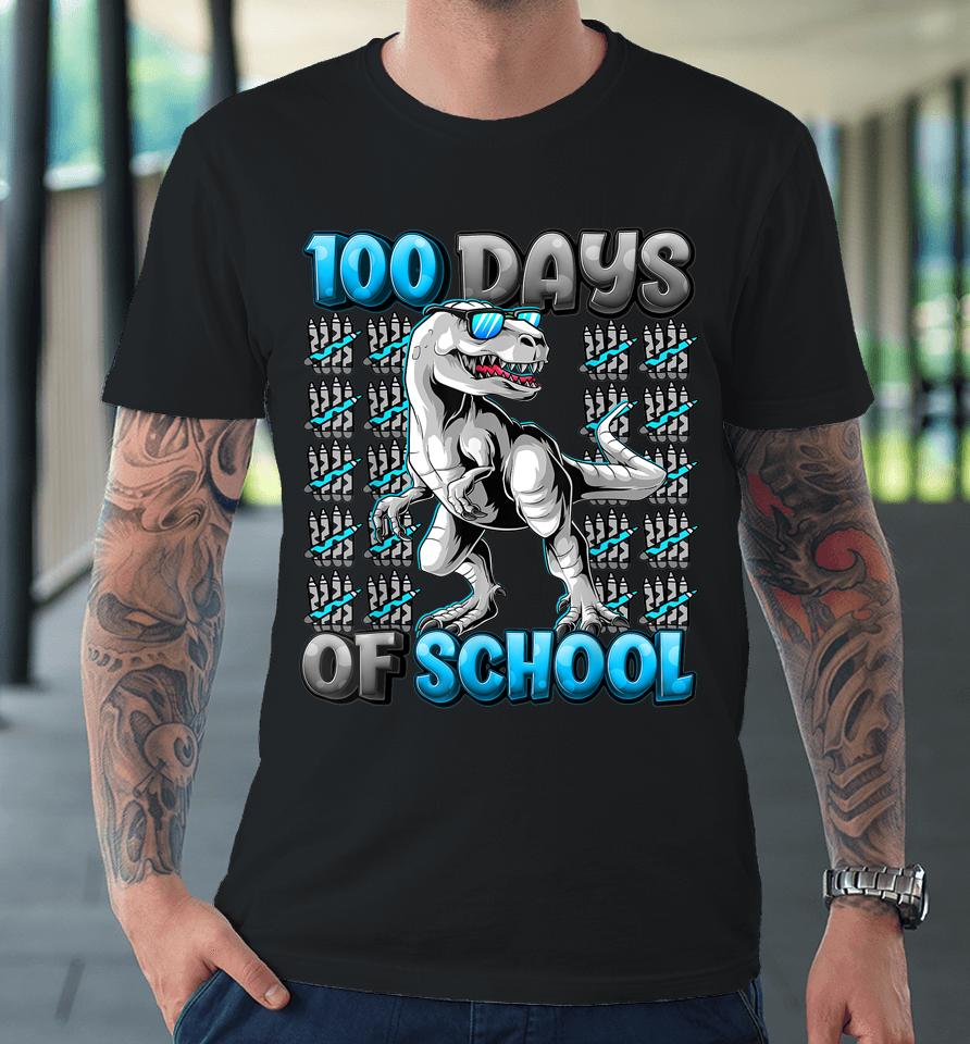 100 Days Of School T-Rex Premium T-Shirt