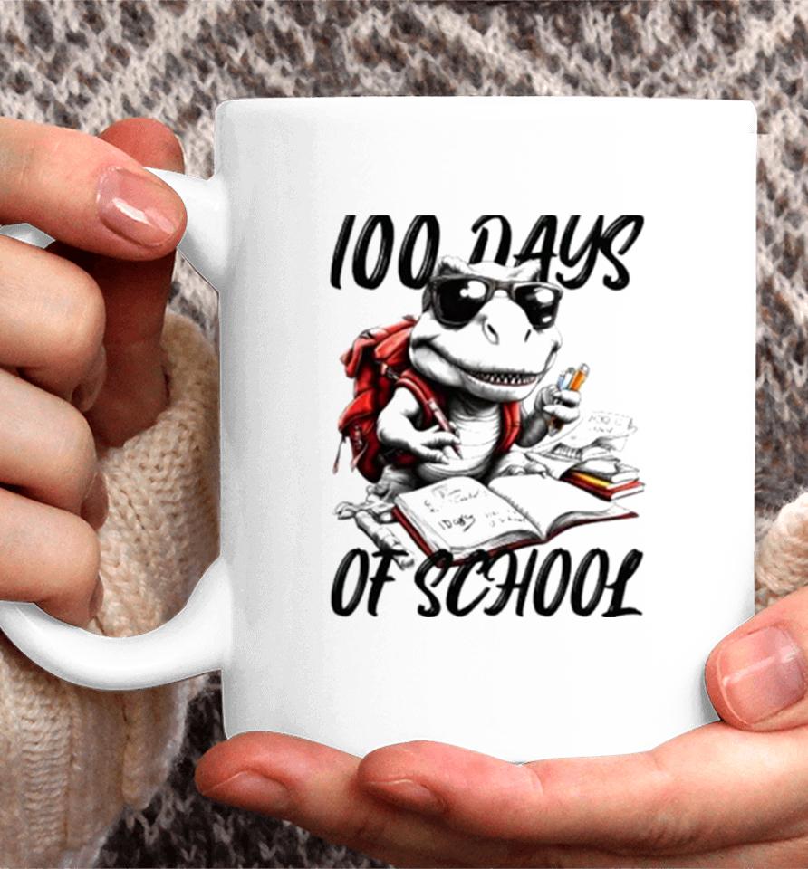 100 Days Of School T Rex With Glasses Coffee Mug