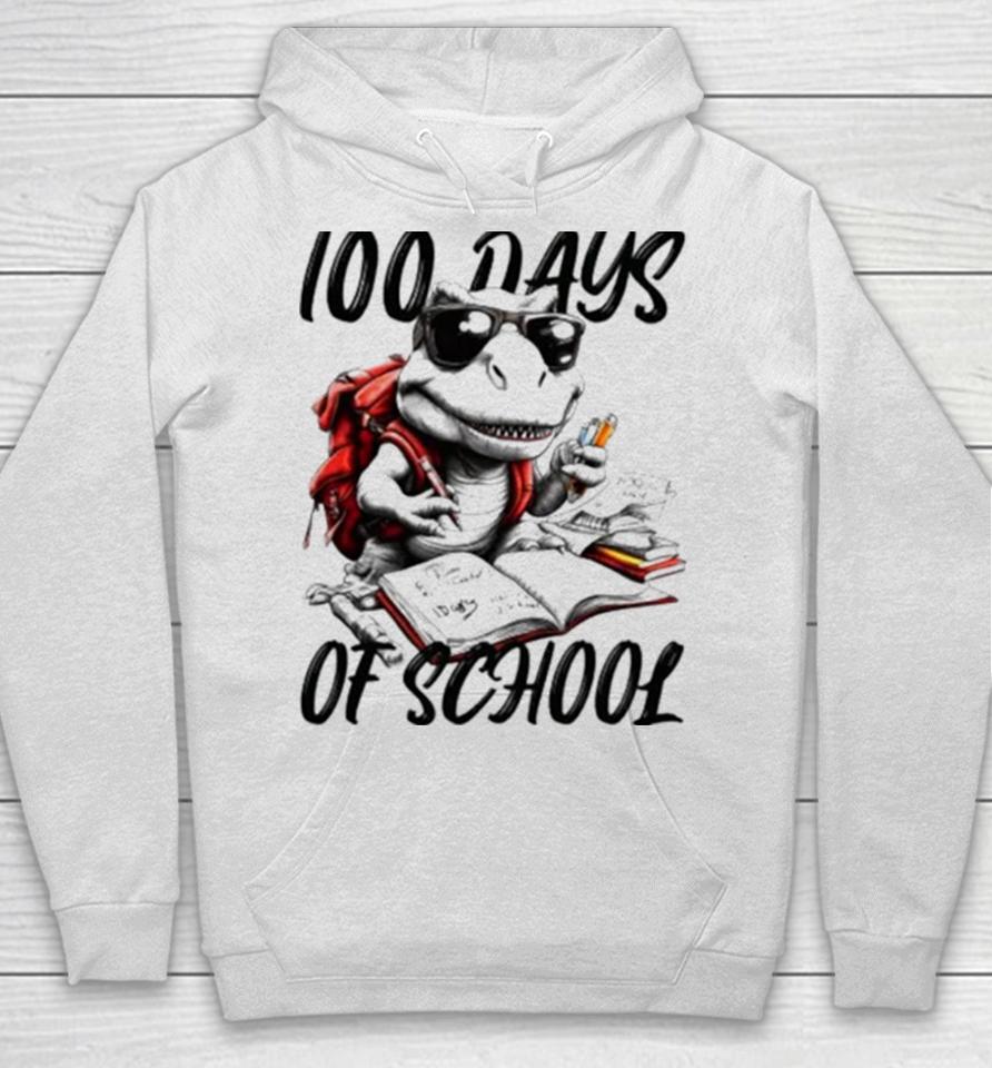 100 Days Of School T Rex With Glasses Hoodie