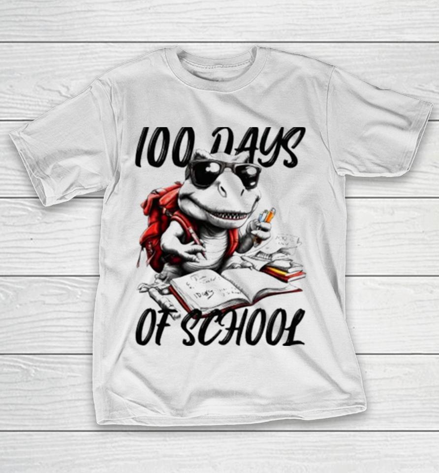 100 Days Of School T Rex With Glasses T-Shirt
