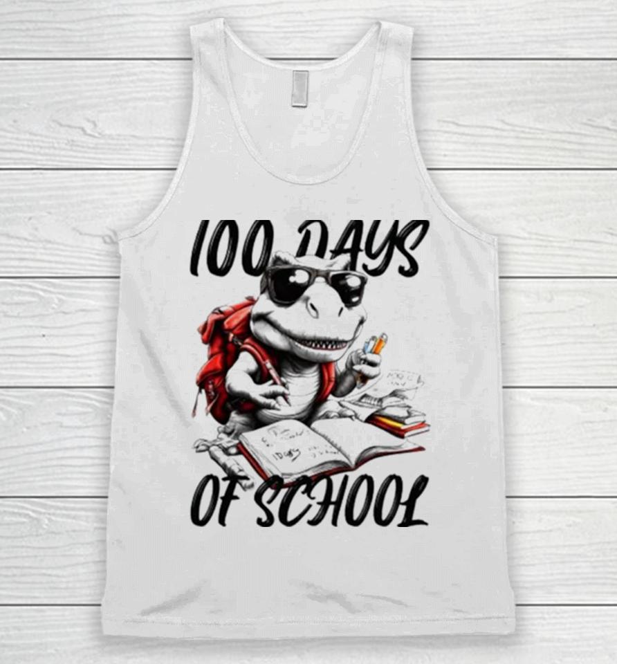 100 Days Of School T Rex With Glasses Unisex Tank Top