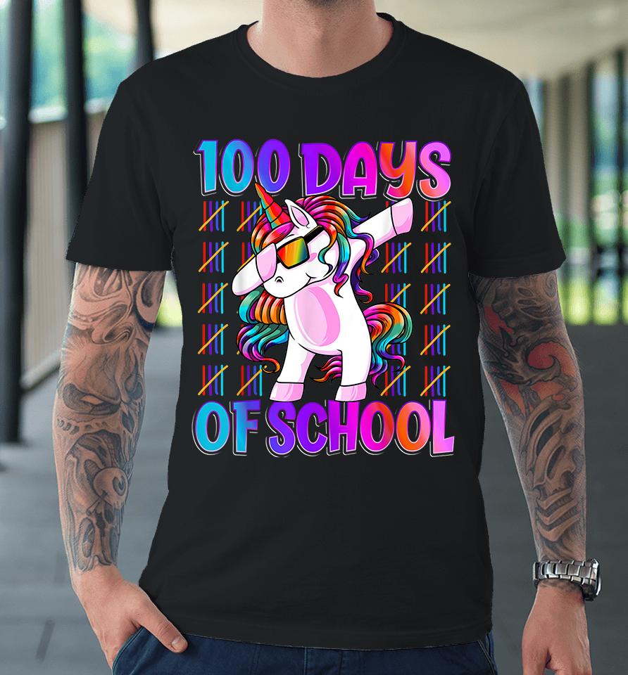 100 Days Of School Unicorn Dabbing Premium T-Shirt
