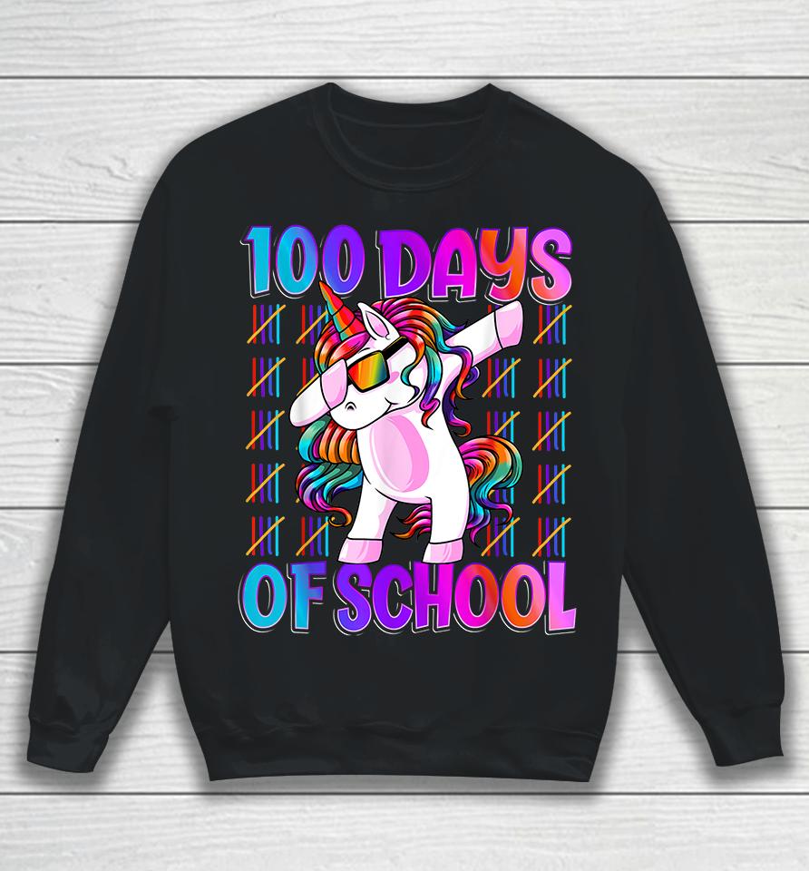 100 Days Of School Unicorn Dabbing Sweatshirt