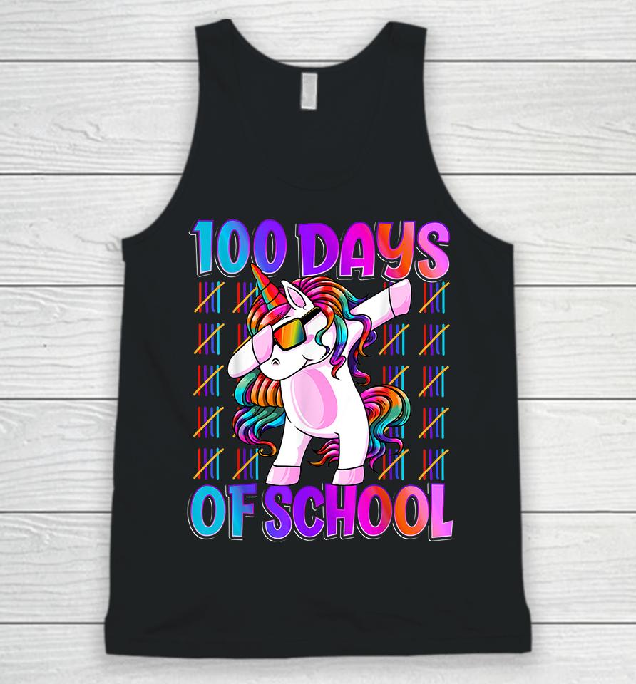 100 Days Of School Unicorn Dabbing Unisex Tank Top