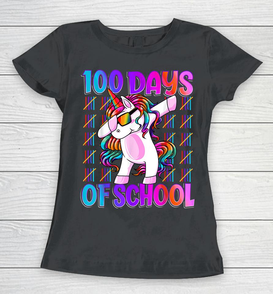 100 Days Of School Unicorn Dabbing Women T-Shirt