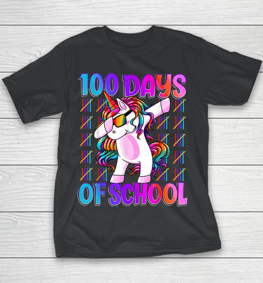 100 Days Of School Unicorn Dabbing Youth T-Shirt