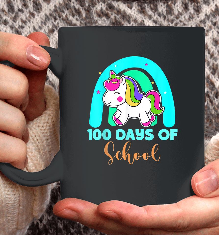 100 Days Of School Unicorn Rainbow Girls Coffee Mug