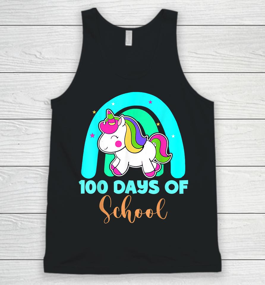 100 Days Of School Unicorn Rainbow Girls Unisex Tank Top