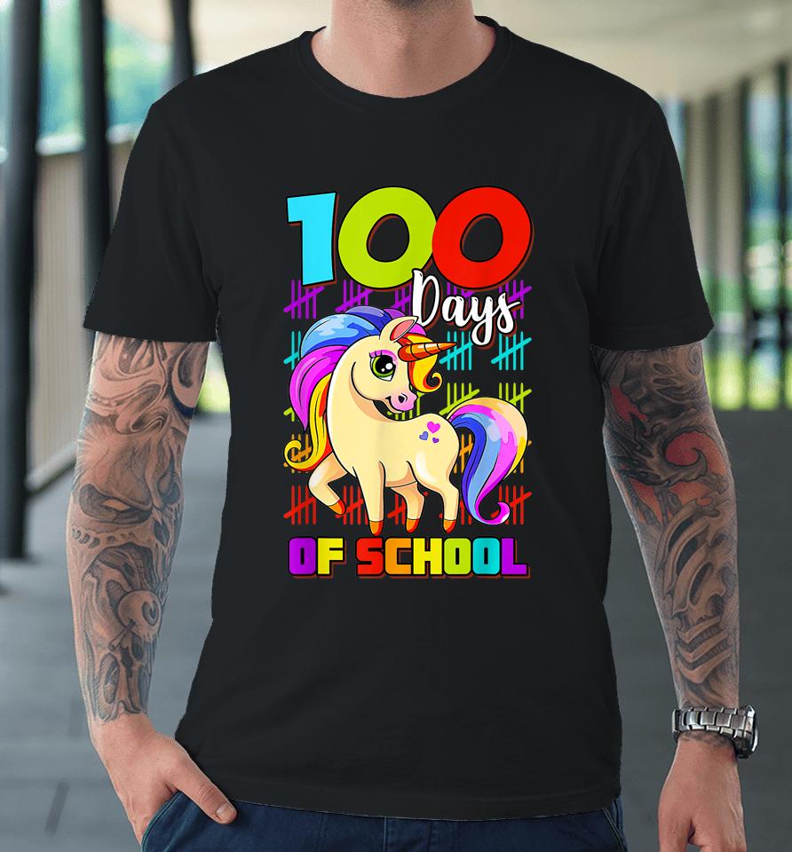 100 Days Of School Unicorn Premium T-Shirt