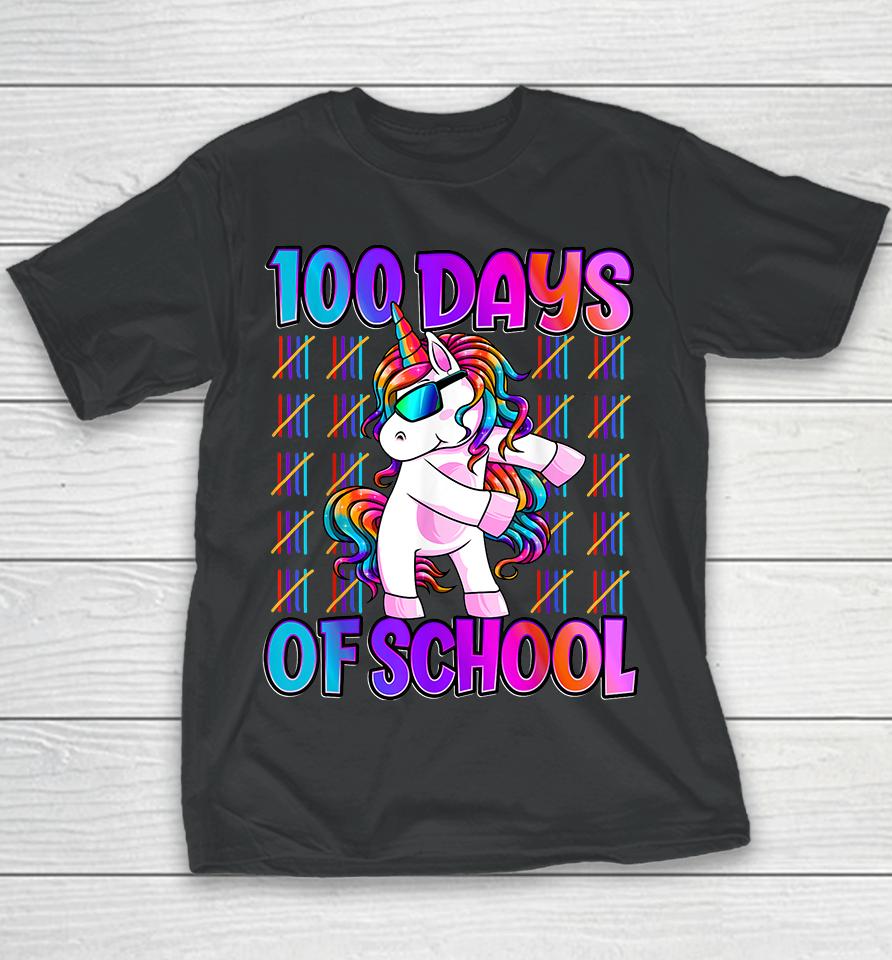 100 Days Of School Unicorn Youth T-Shirt
