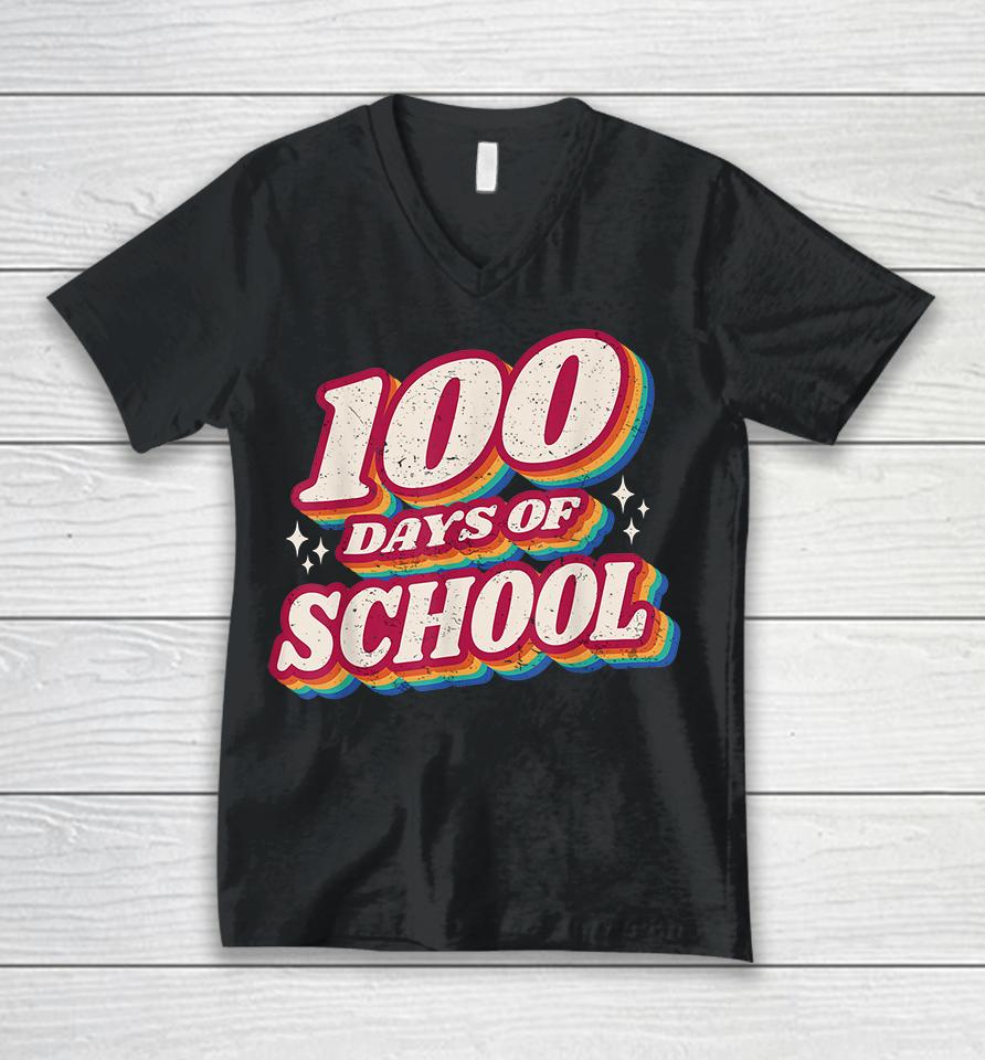 100 Days Of School Vintage Unisex V-Neck T-Shirt