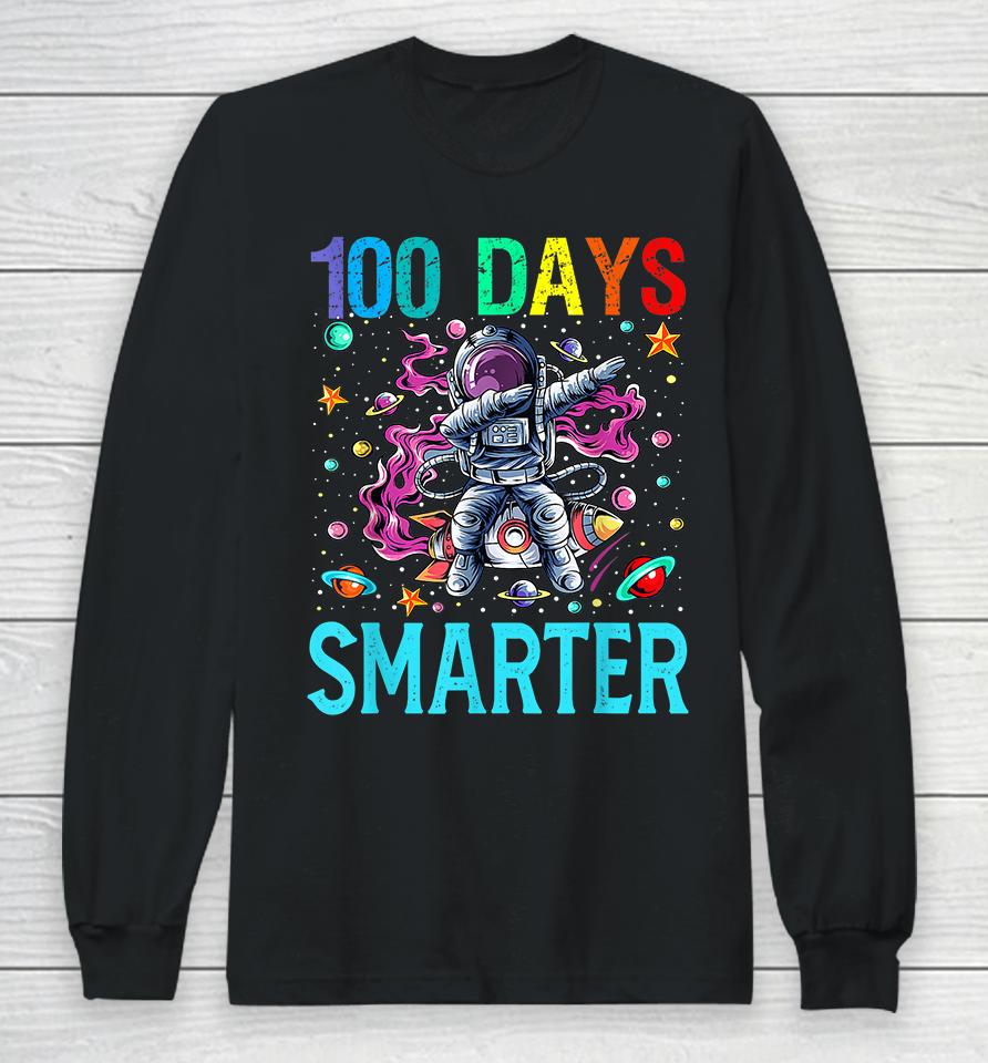 100 Days Smarter Astronaut Dabbing Long Sleeve T-Shirt