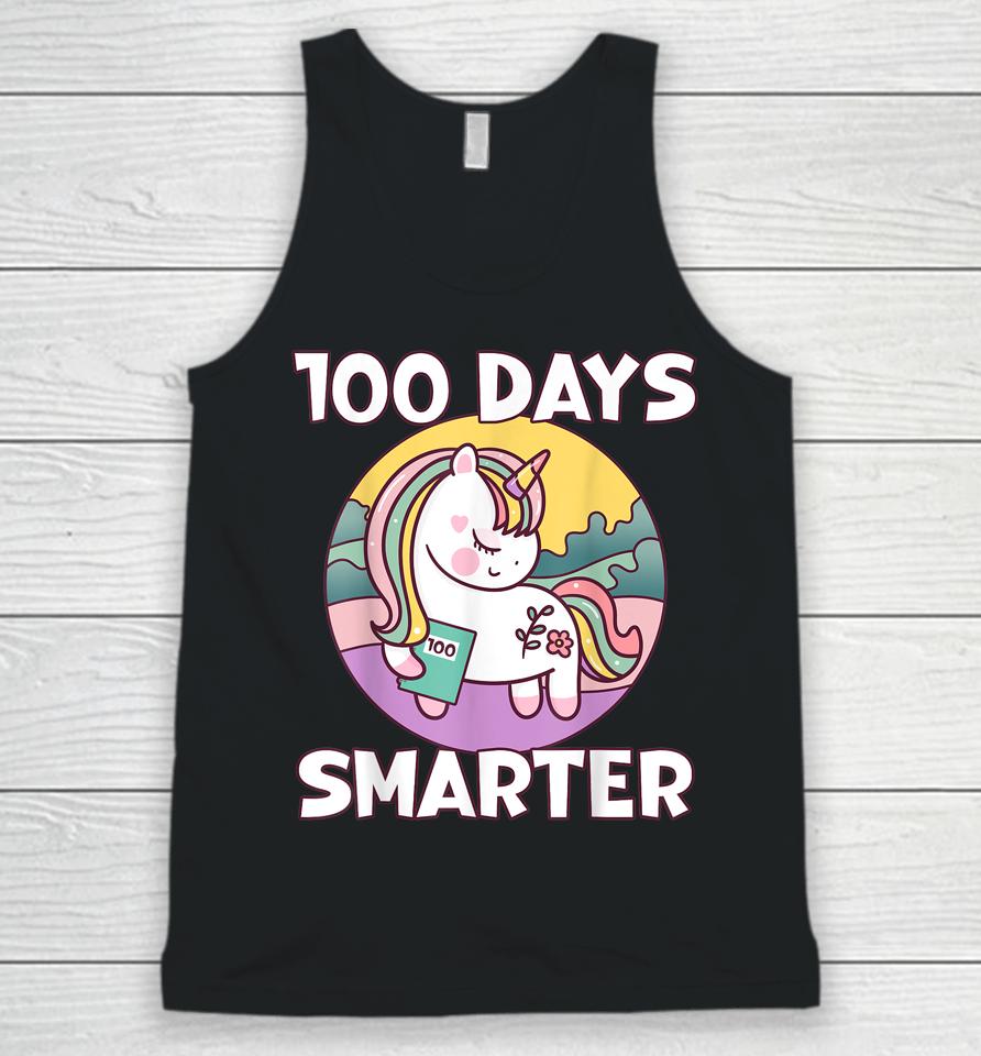 100 Days Smarter Cute Unicorn 100 Days Of School Unisex Tank Top