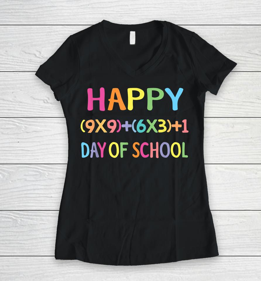 100 Days Smarter Kids 100Th Day Of School Project Ideas Women V-Neck T-Shirt