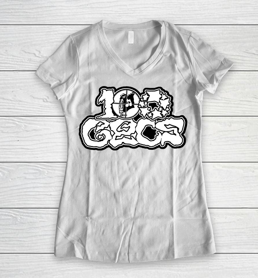 100 Gecs 10K Gecs Logo Women V-Neck T-Shirt