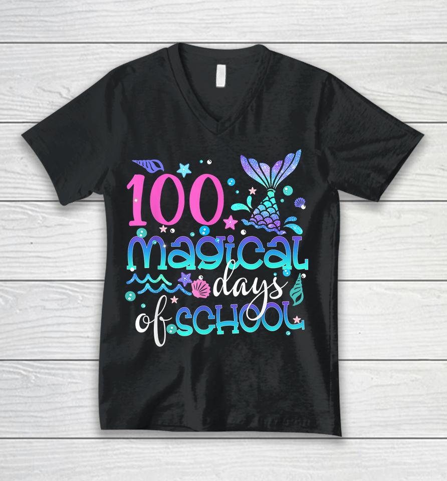 100 Magical Days Of School Mermaid Unisex V-Neck T-Shirt