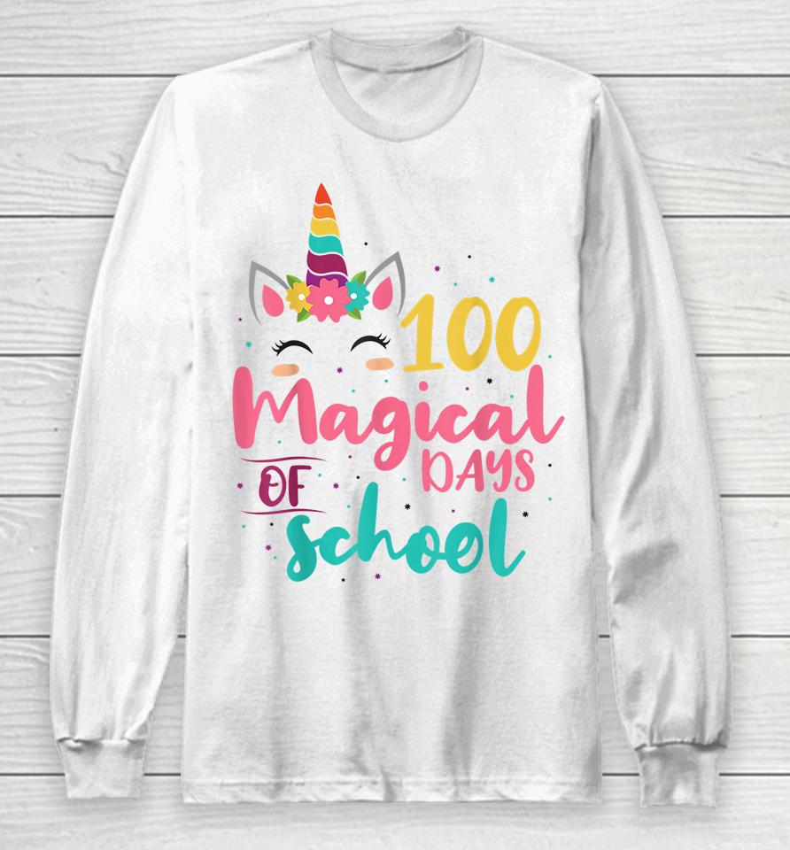 100 Magical Days Of School Unicorn  Pvnp1Fkpzpu4 Long Sleeve T-Shirt