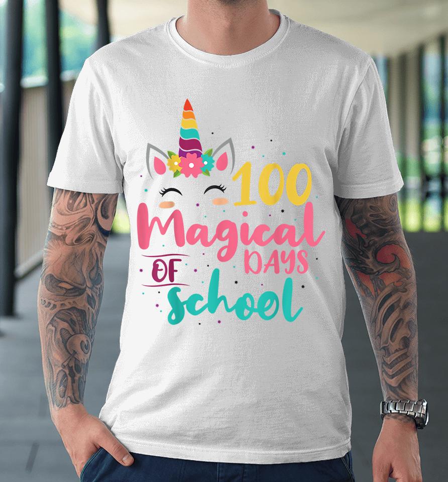 100 Magical Days Of School Unicorn  Pvnp1Fkpzpu4 Premium T-Shirt