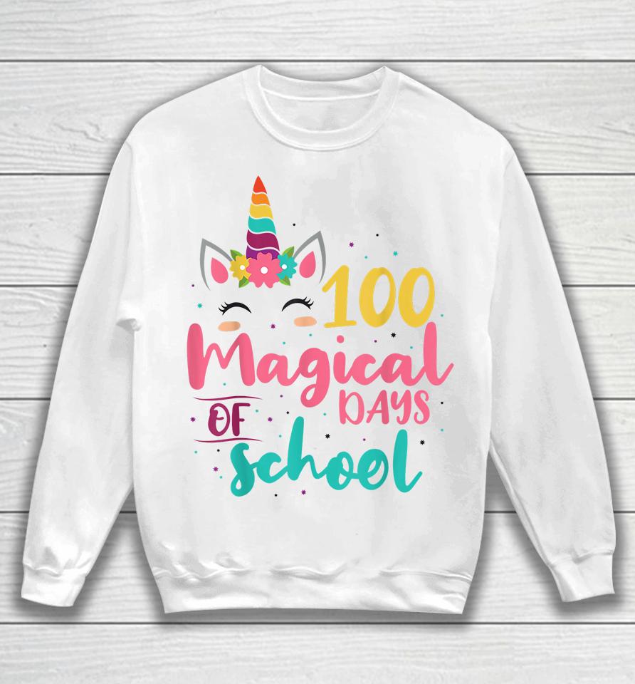 100 Magical Days Of School Unicorn  Pvnp1Fkpzpu4 Sweatshirt