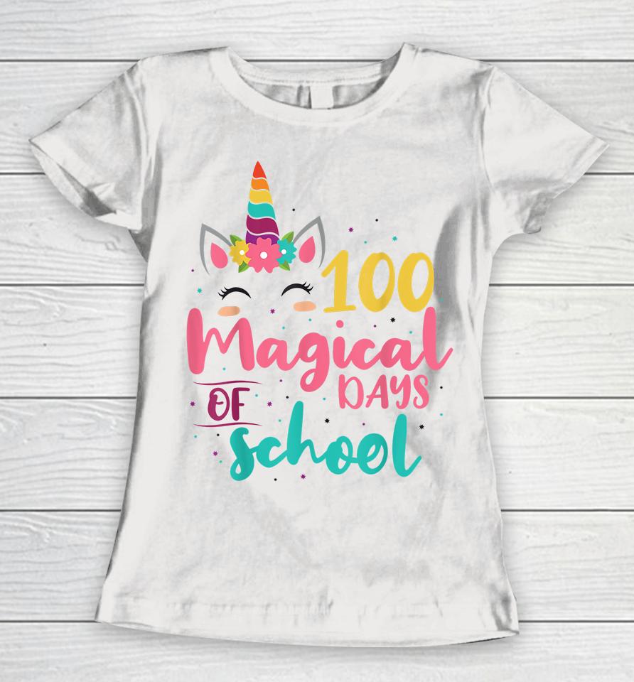 100 Magical Days Of School Unicorn  Pvnp1Fkpzpu4 Women T-Shirt