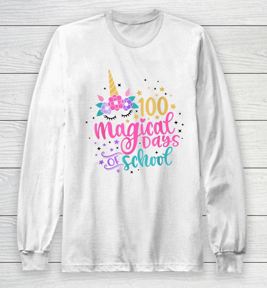 100 Magical Days Of School Unicorn Long Sleeve T-Shirt