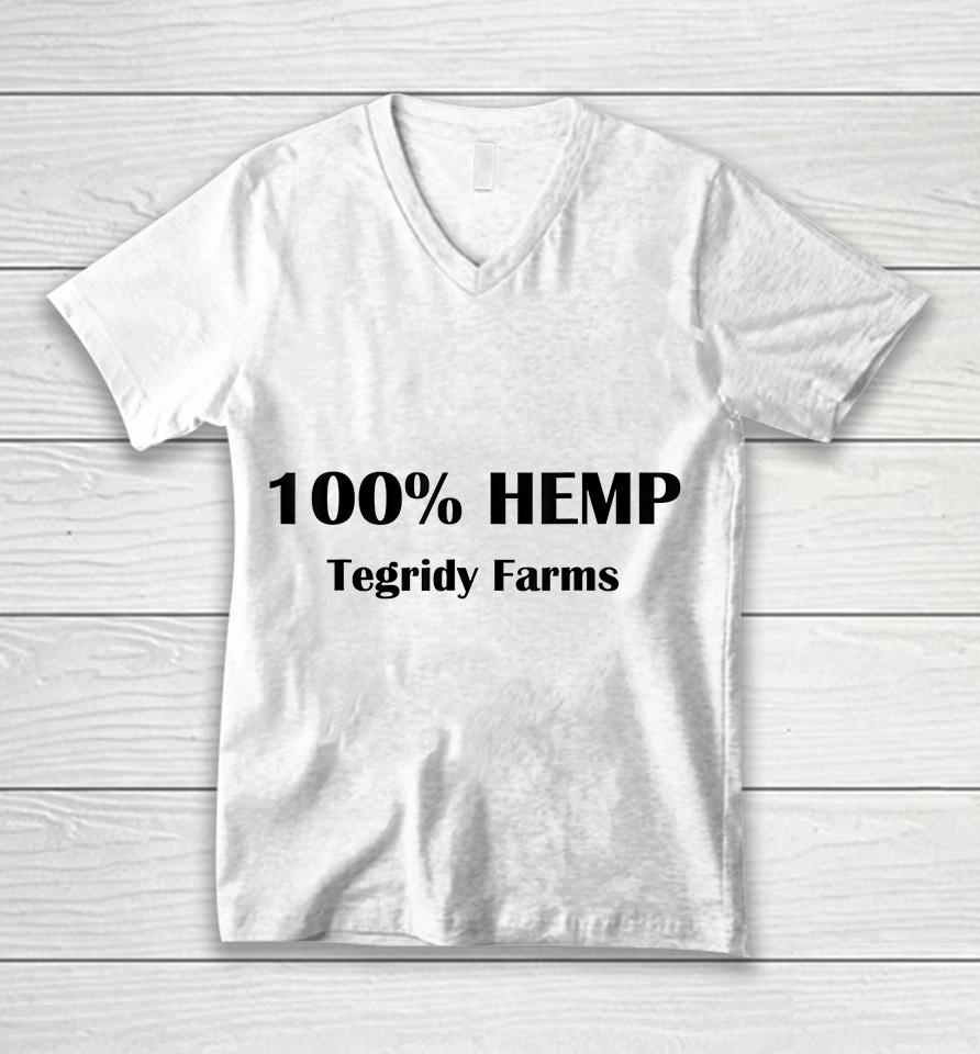 100 Percent Hemp Tegridy Farms Unisex V-Neck T-Shirt