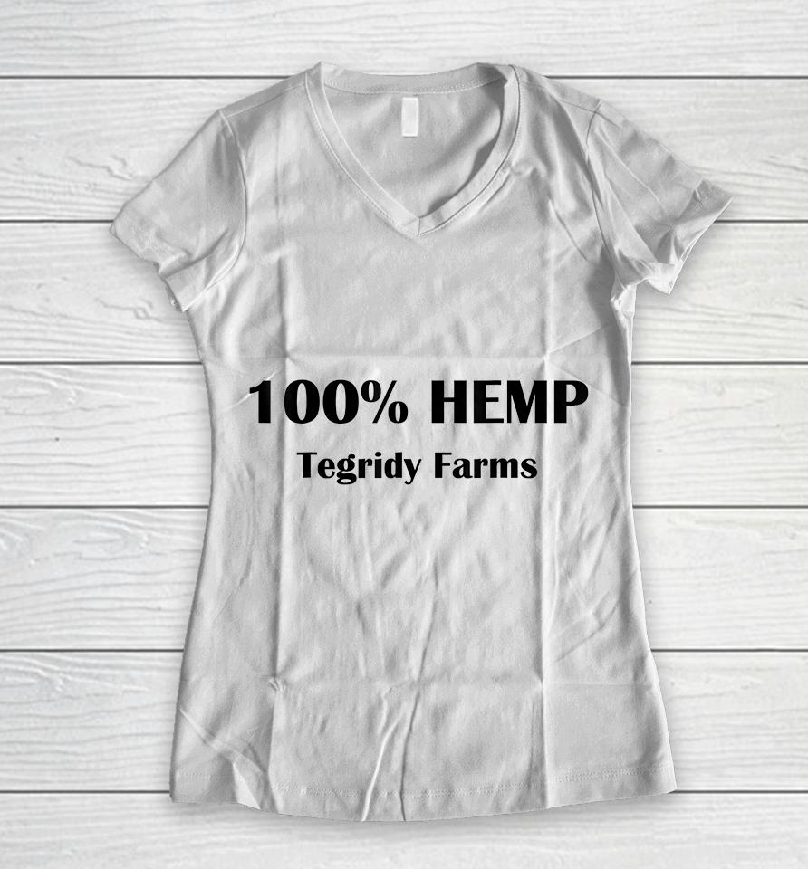 100 Percent Hemp Tegridy Farms Women V-Neck T-Shirt