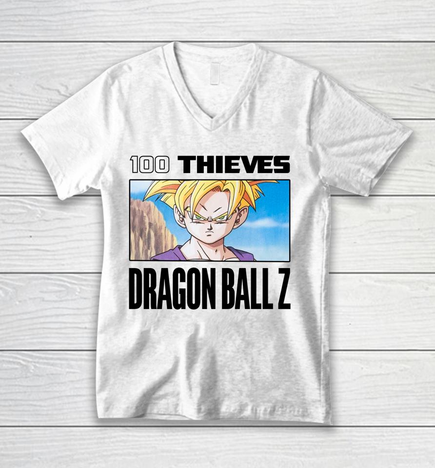 100 Thieves X Higround X Dragon Ball Z New Unisex V-Neck T-Shirt