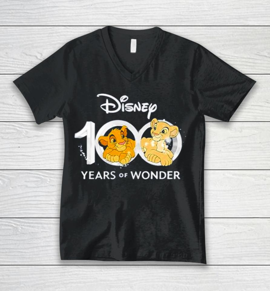100 Years Of Wonder Nala Simba Logo Unisex V-Neck T-Shirt