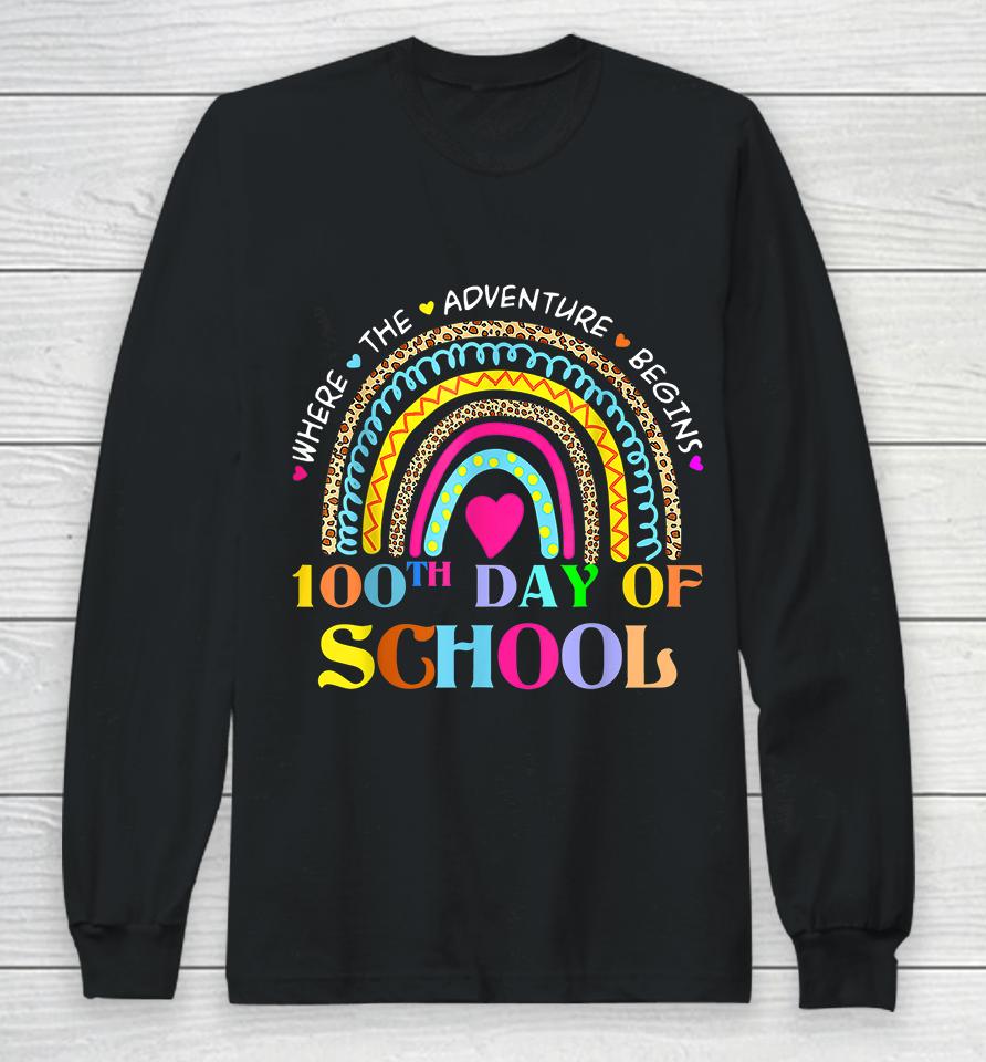 100Th Day Of School Rainbow Long Sleeve T-Shirt