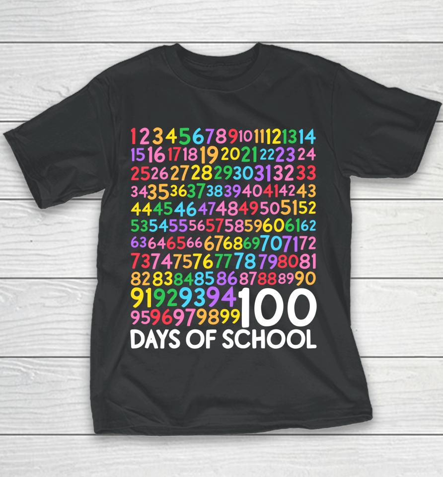 100Th Day Of School Teacher Kids 100 Days Math Numbers Youth T-Shirt