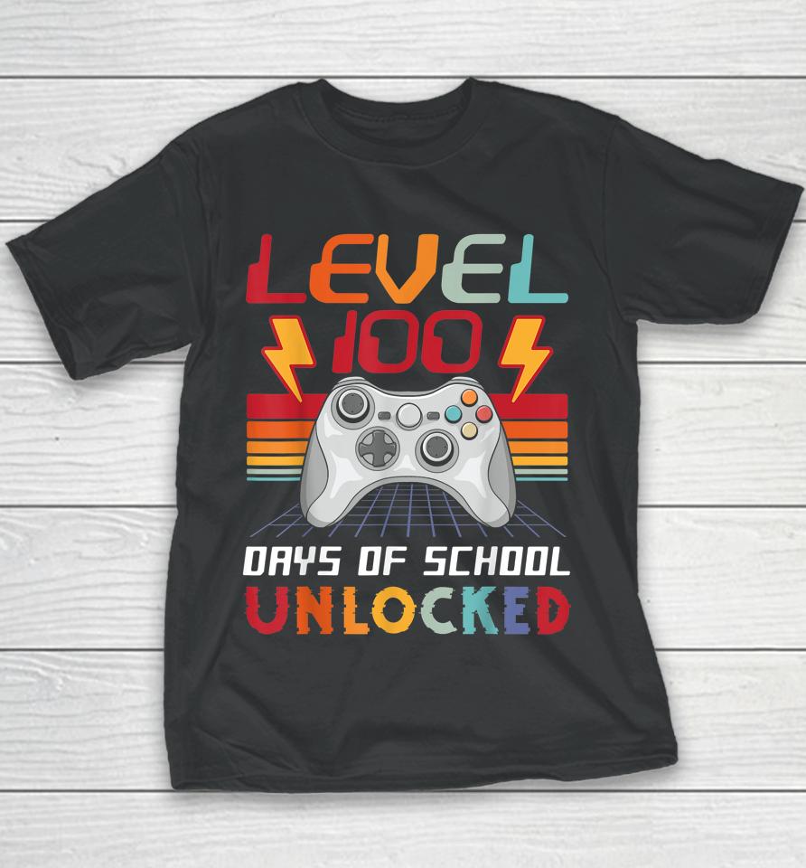 100Th Day Video Gamer 100 Days Of School Unlocked Vintage Youth T-Shirt