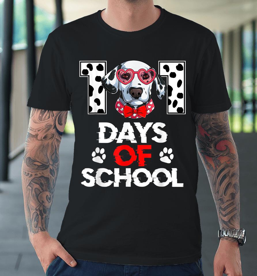 101 Days Of School Dalmatian Dog 100 Days Smarter Teacher Premium T-Shirt
