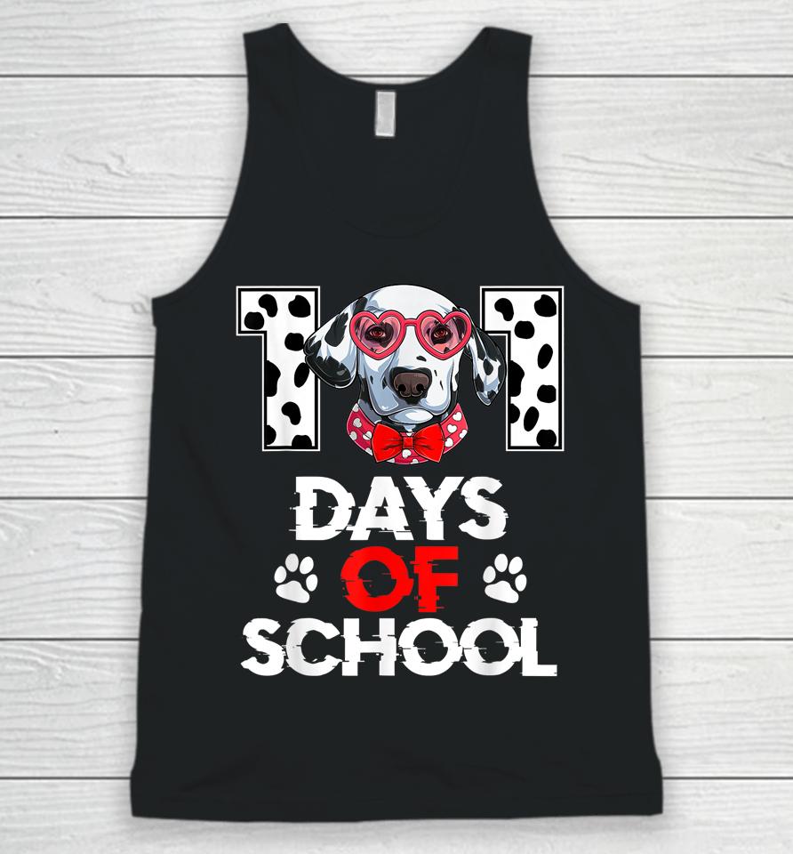 101 Days Of School Dalmatian Dog 100 Days Smarter Teacher Unisex Tank Top