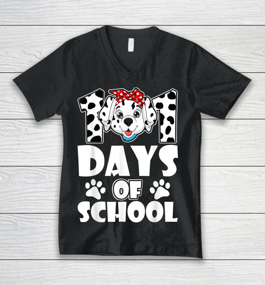 101 Days Of School Dalmatian Dog Unisex V-Neck T-Shirt