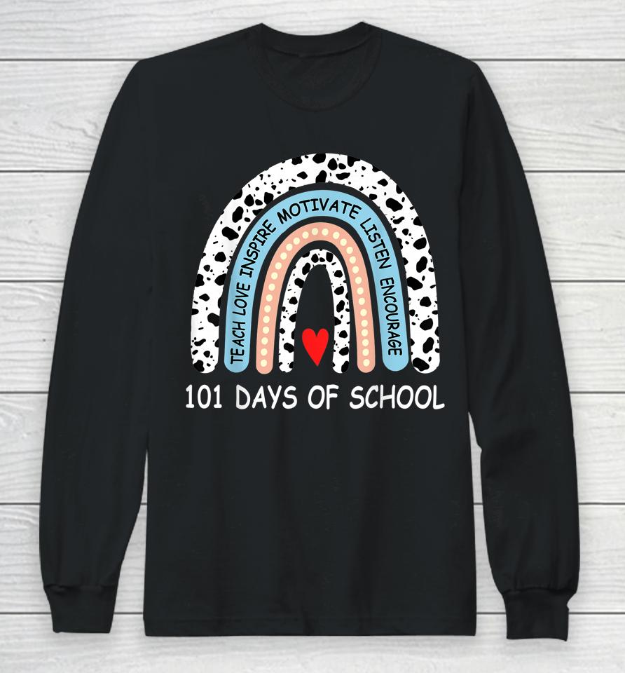 101 Days Of School Dalmation Dog Teachers Long Sleeve T-Shirt