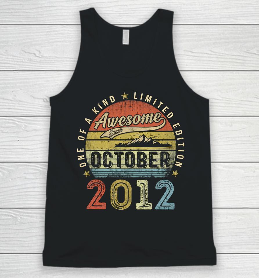10Th Birthday Gift Awesome Since October 2012 10 Year Old Unisex Tank Top