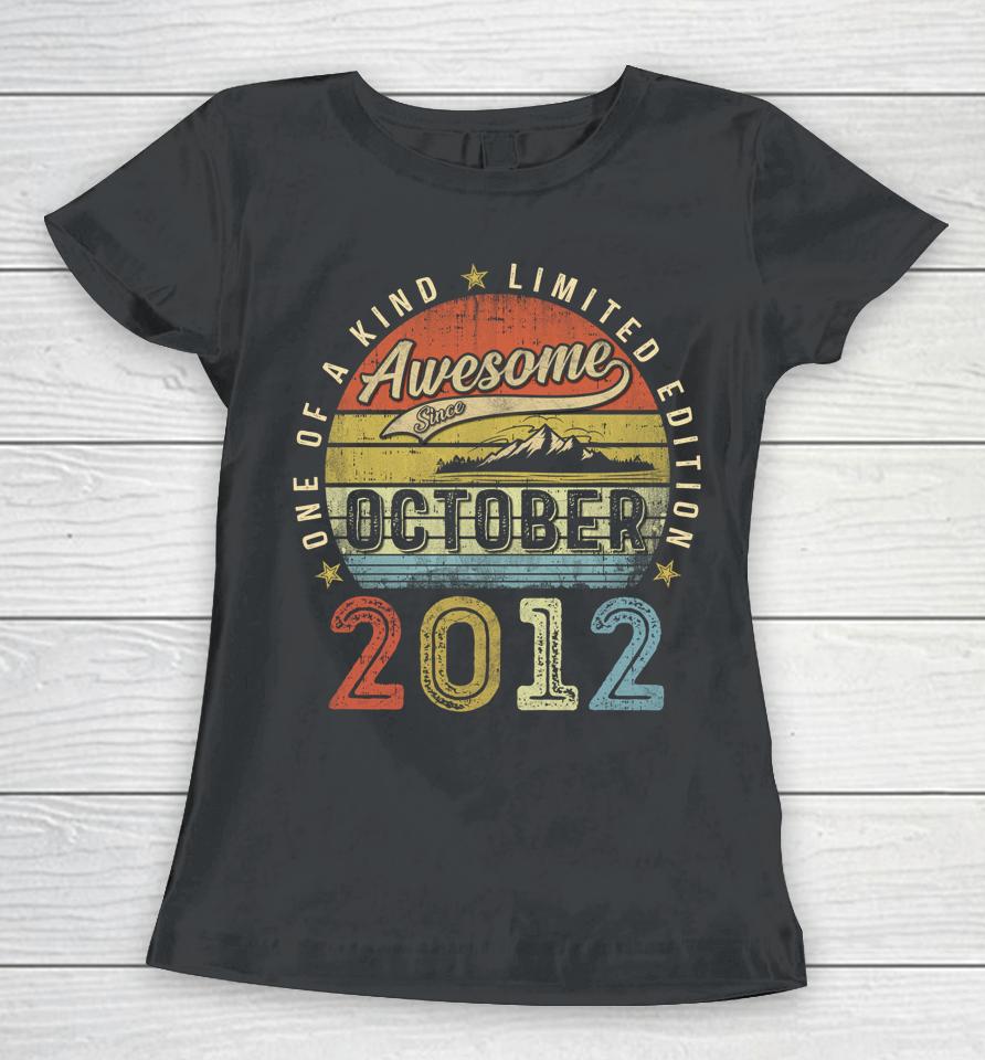 10Th Birthday Gift Awesome Since October 2012 10 Year Old Women T-Shirt
