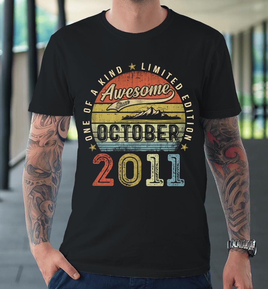 11 Year Old Gift Awesome Since October 2011 11Th Birthday Premium T-Shirt