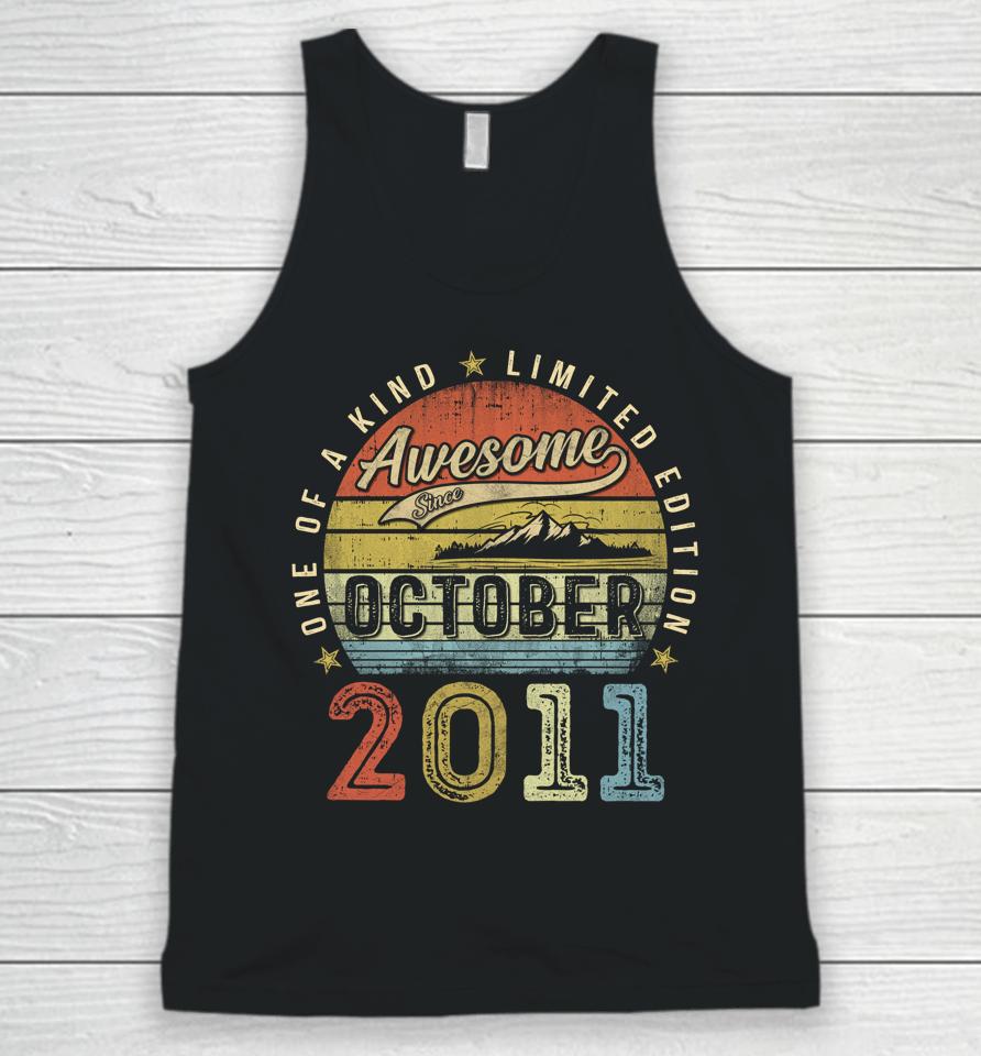 11 Year Old Gift Awesome Since October 2011 11Th Birthday Unisex Tank Top