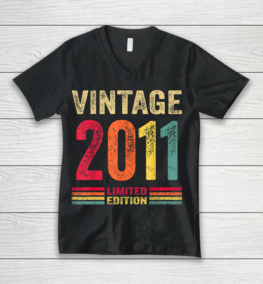 11 Year Old Gifts Vintage 2011 Limited Edition 11Th Birthday Unisex V-Neck T-Shirt