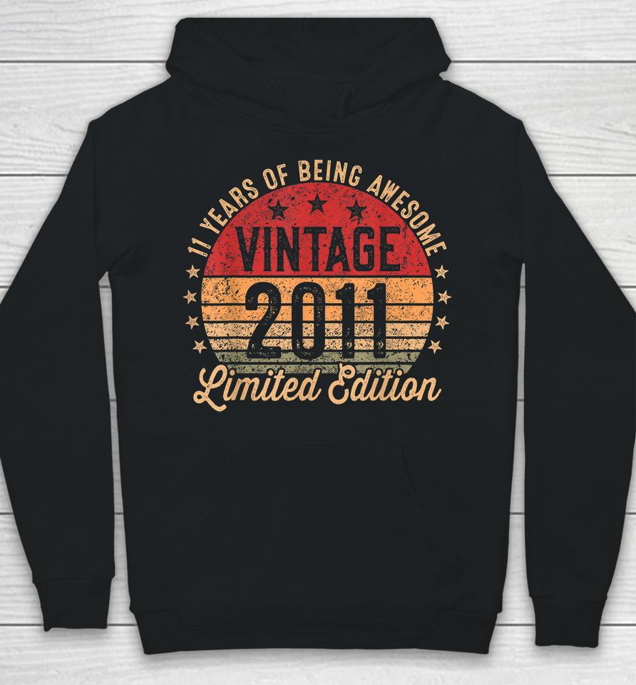 11 Year Old Vintage 2011 Limited Edition 11Th Birthday Hoodie