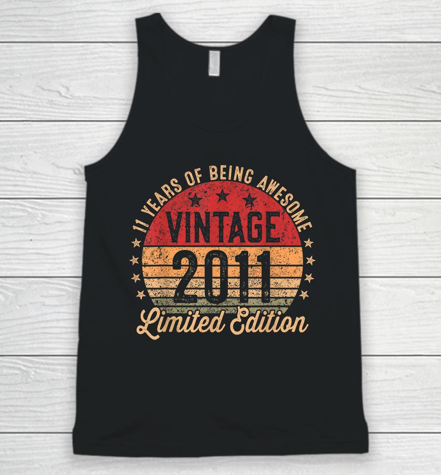 11 Year Old Vintage 2011 Limited Edition 11Th Birthday Unisex Tank Top