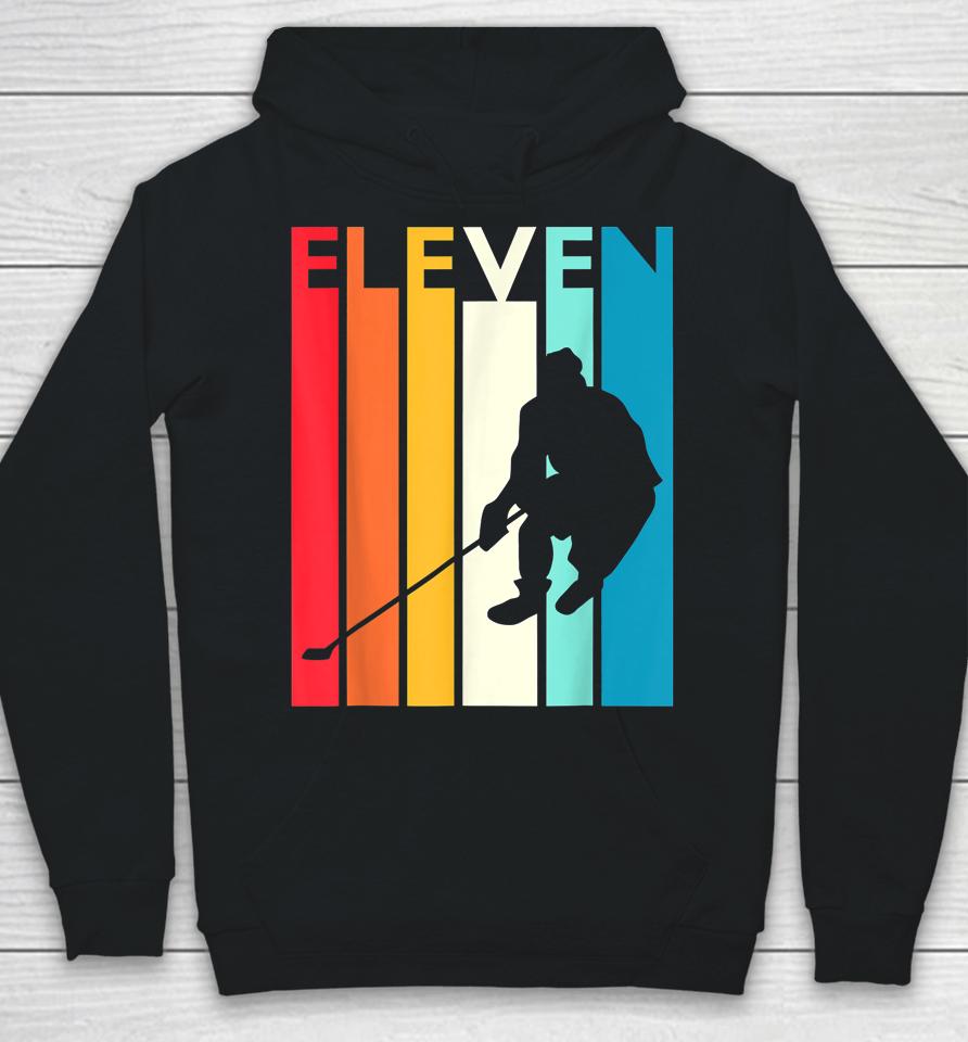 11Th Birthday Gifts Eleven Classic Hockey 11 Years Old Hoodie